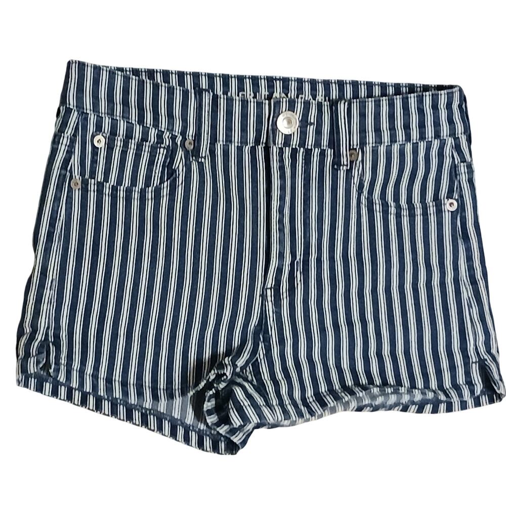 American Eagle Womens Mid-Rise Striped Denim Shorts Size 4, 26Wx2L EUC